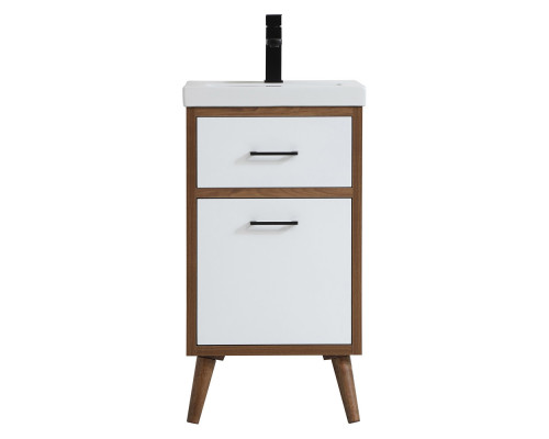 Elegant Bathroom Vanity - White, L 18" (VF41018WH)