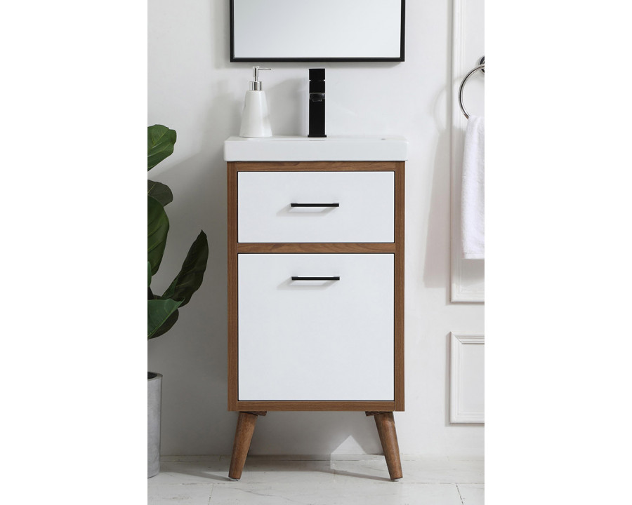 Elegant Bathroom Vanity - White, L 18" (VF41018WH)