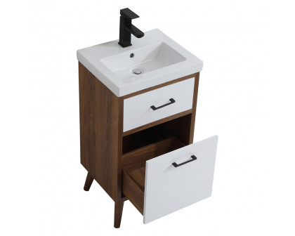 Elegant Bathroom Vanity - White, L 18" (VF41018WH)