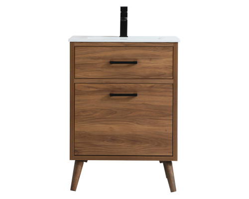 Elegant Bathroom Vanity - Walnut Brown, L 24" (VF41024WB)