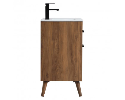 Elegant Bathroom Vanity - Walnut Brown, L 24" (VF41024WB)