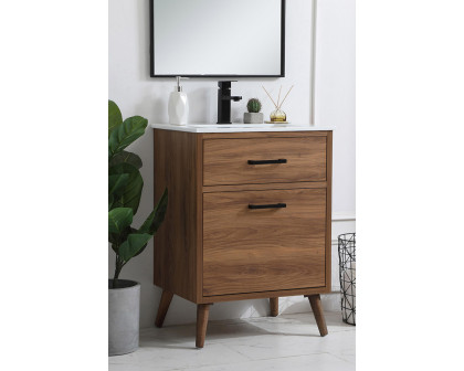 Elegant Bathroom Vanity - Walnut Brown, L 24" (VF41024WB)