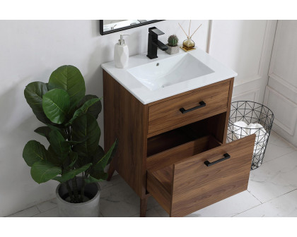 Elegant Bathroom Vanity - Walnut Brown, L 24" (VF41024WB)