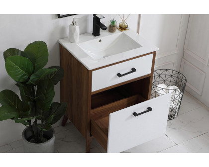 Elegant Bathroom Vanity - White, L 24" (VF41024WH)