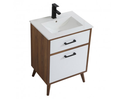 Elegant Bathroom Vanity - White, L 24" (VF41024WH)