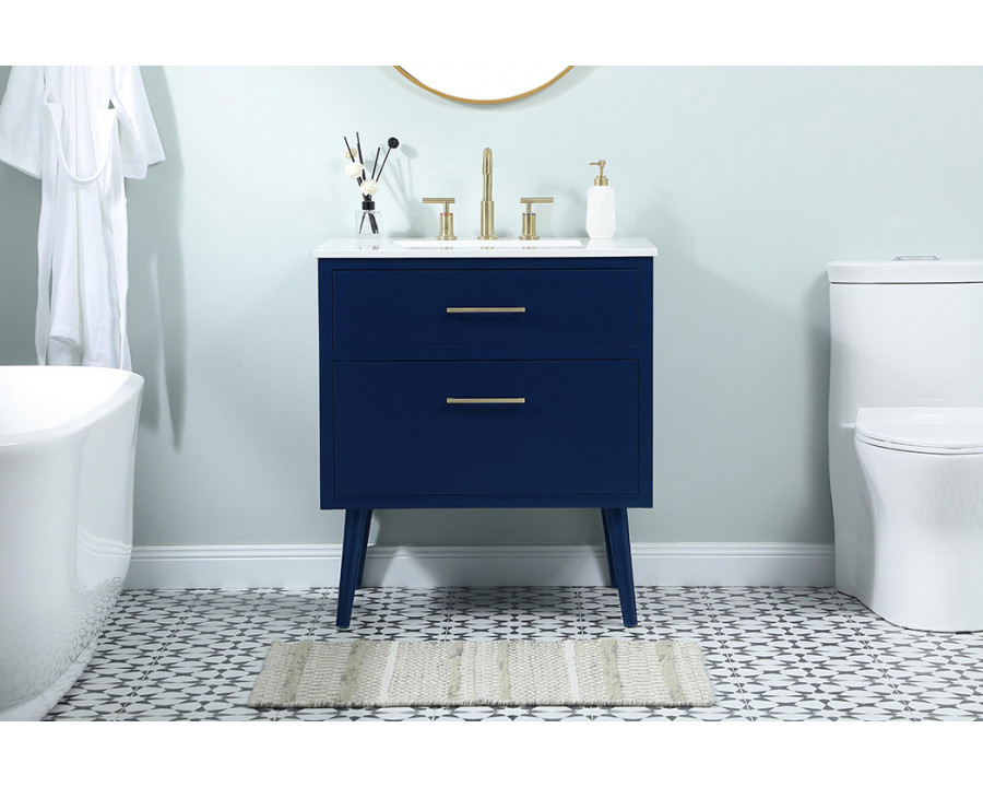 Elegant Bathroom Vanity - Blue (VF41030MBL)