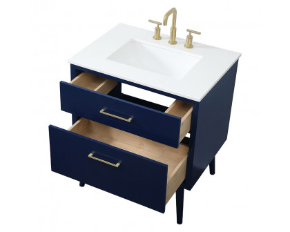 Elegant Bathroom Vanity - Blue (VF41030MBL)