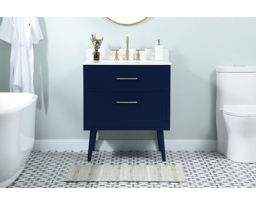 Elegant Bathroom Vanity - Blue (VF41030MBL-BS)