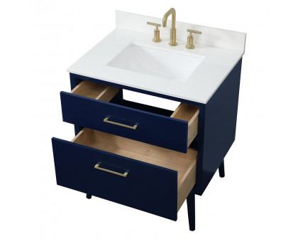 Elegant Bathroom Vanity - Blue (VF41030MBL-BS)