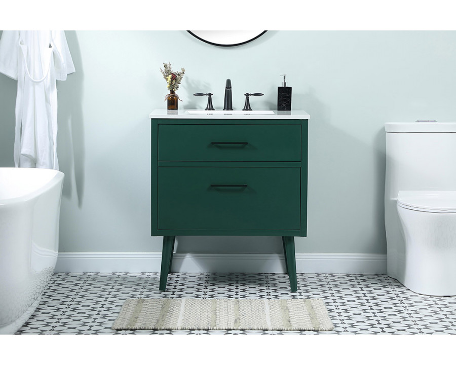 Elegant Bathroom Vanity - Green (VF41030MGN)