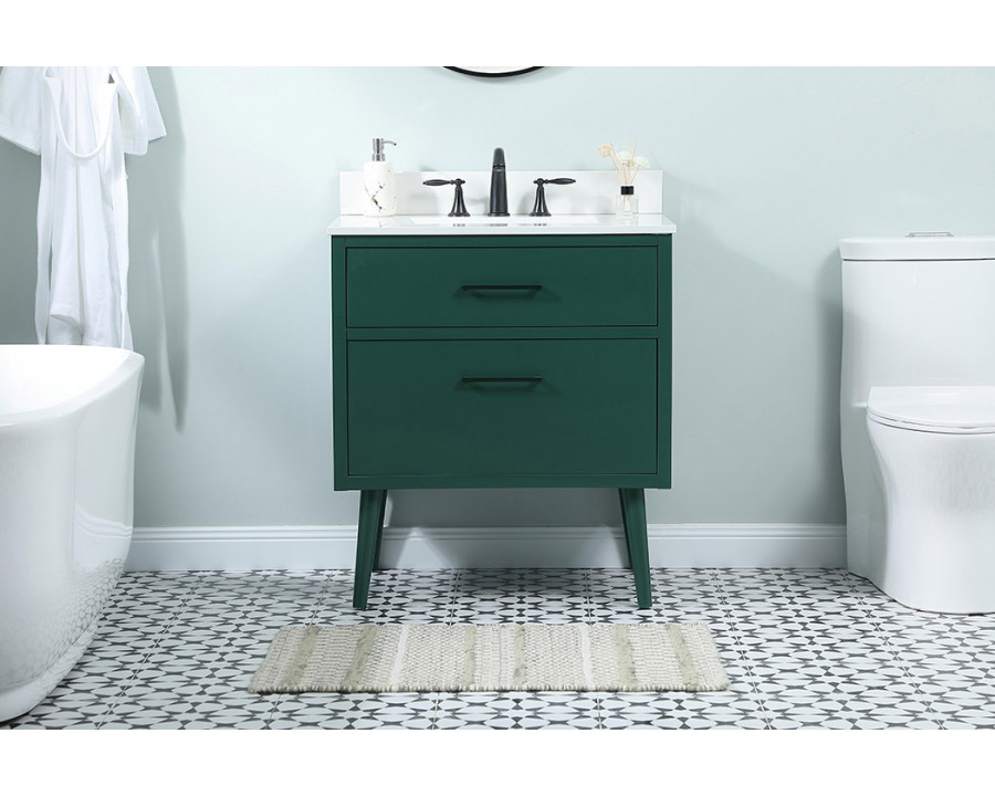 Elegant Bathroom Vanity - Green (VF41030MGN-BS)