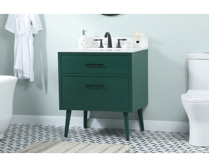 Elegant Bathroom Vanity - Green (VF41030MGN-BS)