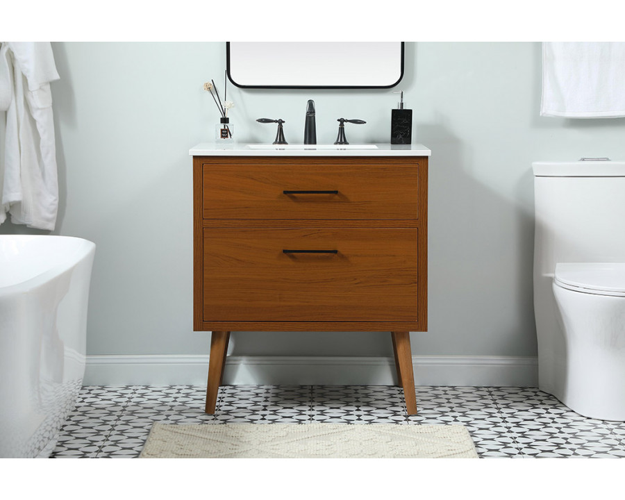 Elegant Bathroom Vanity - Teak (VF41030MTK)