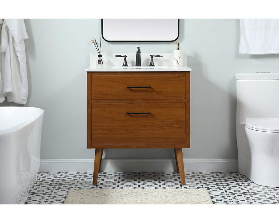 Elegant Bathroom Vanity - Teak (VF41030MTK-BS)