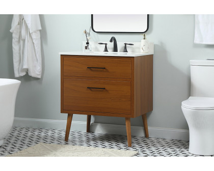 Elegant Bathroom Vanity - Teak (VF41030MTK-BS)