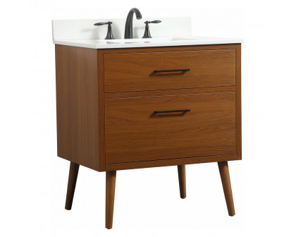 Elegant Bathroom Vanity - Teak (VF41030MTK-BS)