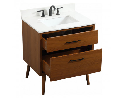 Elegant Bathroom Vanity - Teak (VF41030MTK-BS)