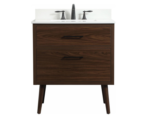 Elegant Bathroom Vanity - Walnut (VF41030MWT-BS)