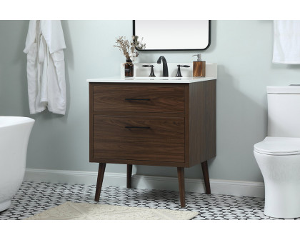 Elegant Bathroom Vanity - Walnut (VF41030MWT-BS)