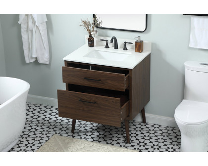 Elegant Bathroom Vanity - Walnut (VF41030MWT-BS)