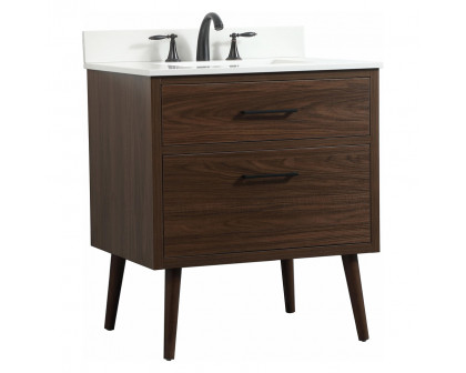 Elegant Bathroom Vanity - Walnut (VF41030MWT-BS)