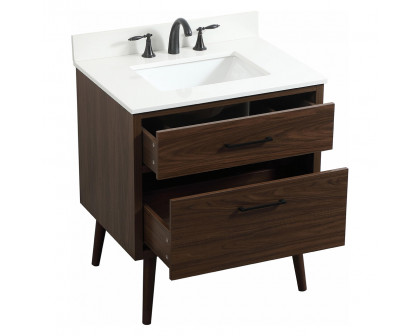 Elegant Bathroom Vanity - Walnut (VF41030MWT-BS)