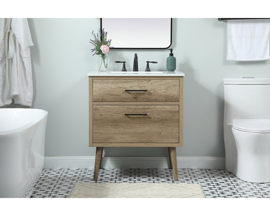 Elegant Bathroom Vanity - Natural Oak (VF41030NT)