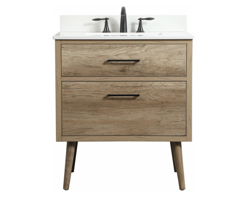 Elegant Bathroom Vanity - Natural Oak (VF41030NT-BS)