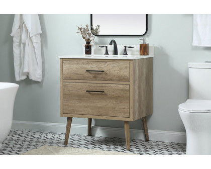 Elegant Bathroom Vanity - Natural Oak (VF41030NT-BS)