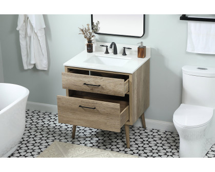 Elegant Bathroom Vanity - Natural Oak (VF41030NT-BS)