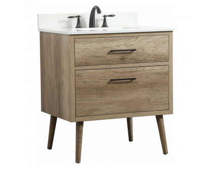 Elegant Bathroom Vanity - Natural Oak (VF41030NT-BS)