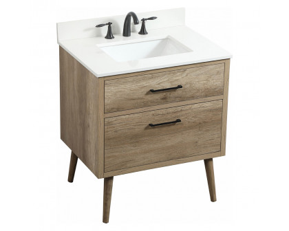 Elegant Bathroom Vanity - Natural Oak (VF41030NT-BS)