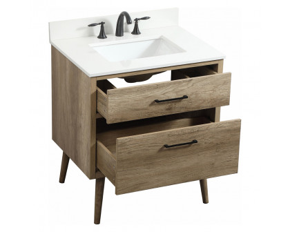 Elegant Bathroom Vanity - Natural Oak (VF41030NT-BS)