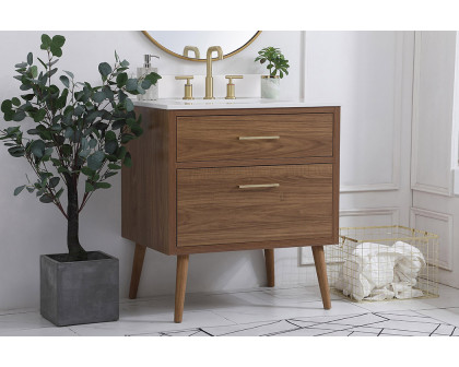 Elegant Bathroom Vanity - Walnut Brown (VF41030WB-BS)