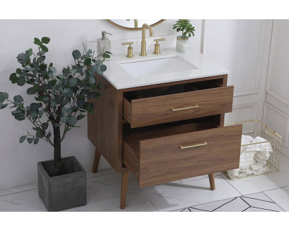 Elegant Bathroom Vanity - Walnut Brown (VF41030WB-BS)