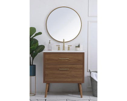 Elegant Bathroom Vanity - Walnut Brown (VF41030WB-BS)