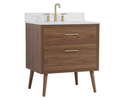 Elegant Bathroom Vanity - Walnut Brown (VF41030WB-BS)