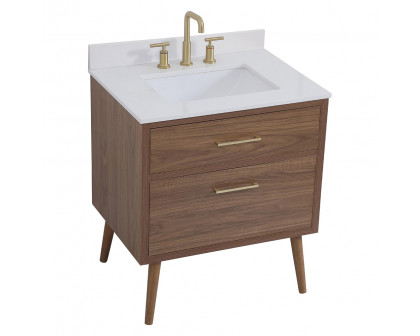 Elegant Bathroom Vanity - Walnut Brown (VF41030WB-BS)