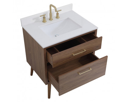 Elegant Bathroom Vanity - Walnut Brown (VF41030WB-BS)