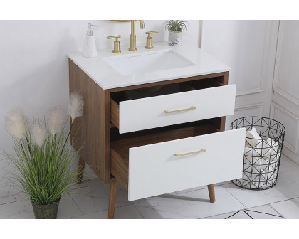 Elegant Bathroom Vanity - White (VF41030WH)