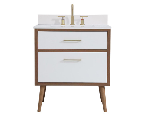 Elegant Bathroom Vanity - White (VF41030WH-BS)