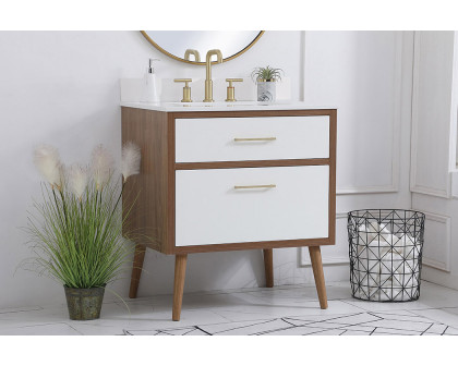 Elegant Bathroom Vanity - White (VF41030WH-BS)