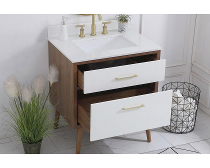 Elegant Bathroom Vanity - White (VF41030WH-BS)