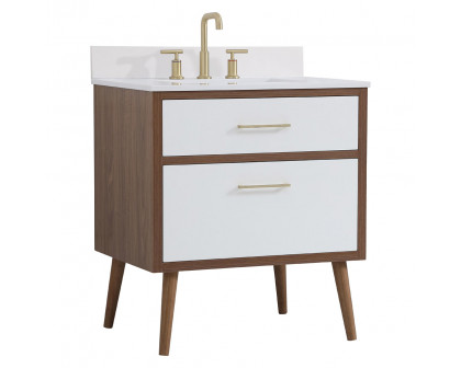 Elegant Bathroom Vanity - White (VF41030WH-BS)