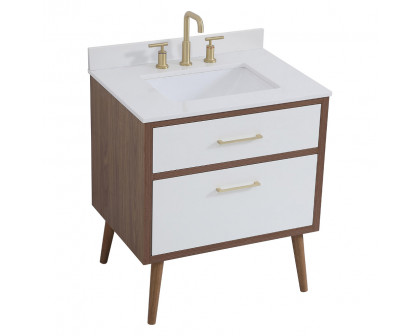 Elegant Bathroom Vanity - White (VF41030WH-BS)