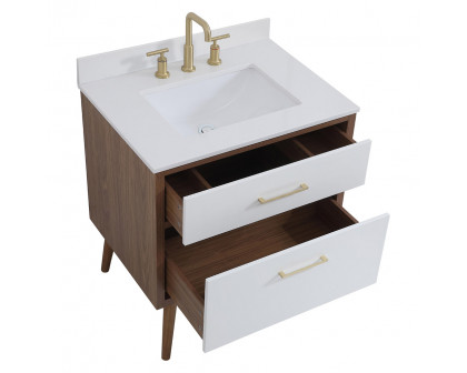 Elegant Bathroom Vanity - White (VF41030WH-BS)