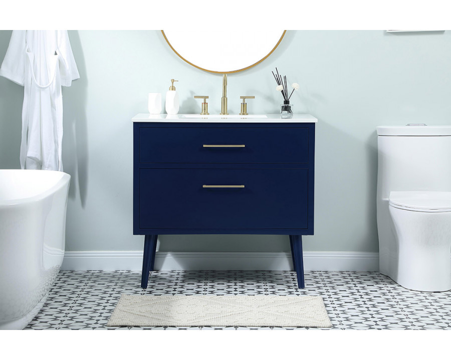 Elegant Bathroom Vanity - Blue (VF41036MBL)