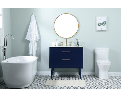 Elegant Bathroom Vanity - Blue (VF41036MBL)