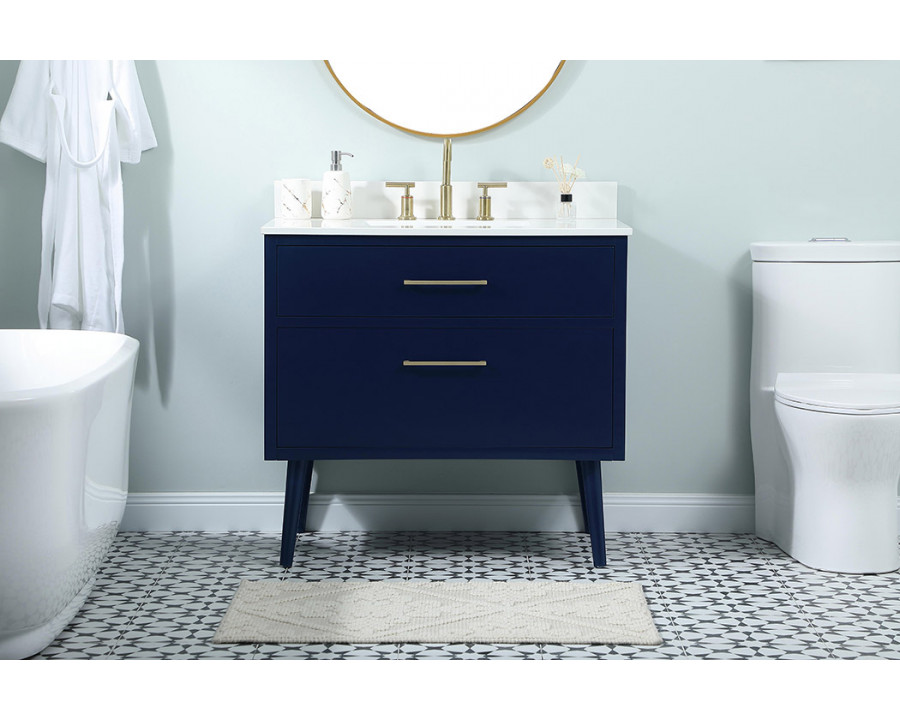 Elegant Bathroom Vanity - Blue (VF41036MBL-BS)