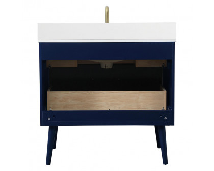 Elegant Bathroom Vanity - Blue (VF41036MBL-BS)